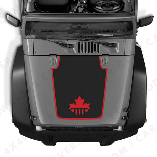 Decal Sticker Kit for JK Hood  – Vinyl Car Decals for Jeep Wrangler Models – Made in Canada Compatible with JK 2007 - 2018