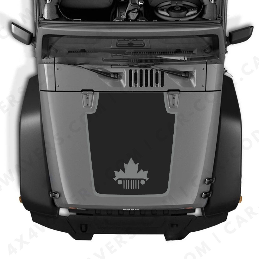 Decal Sticker Kit for JK Hood  – Vinyl Car Decals for Jeep Wrangler Models – Made in Canada Compatible with JK 2007 - 2018