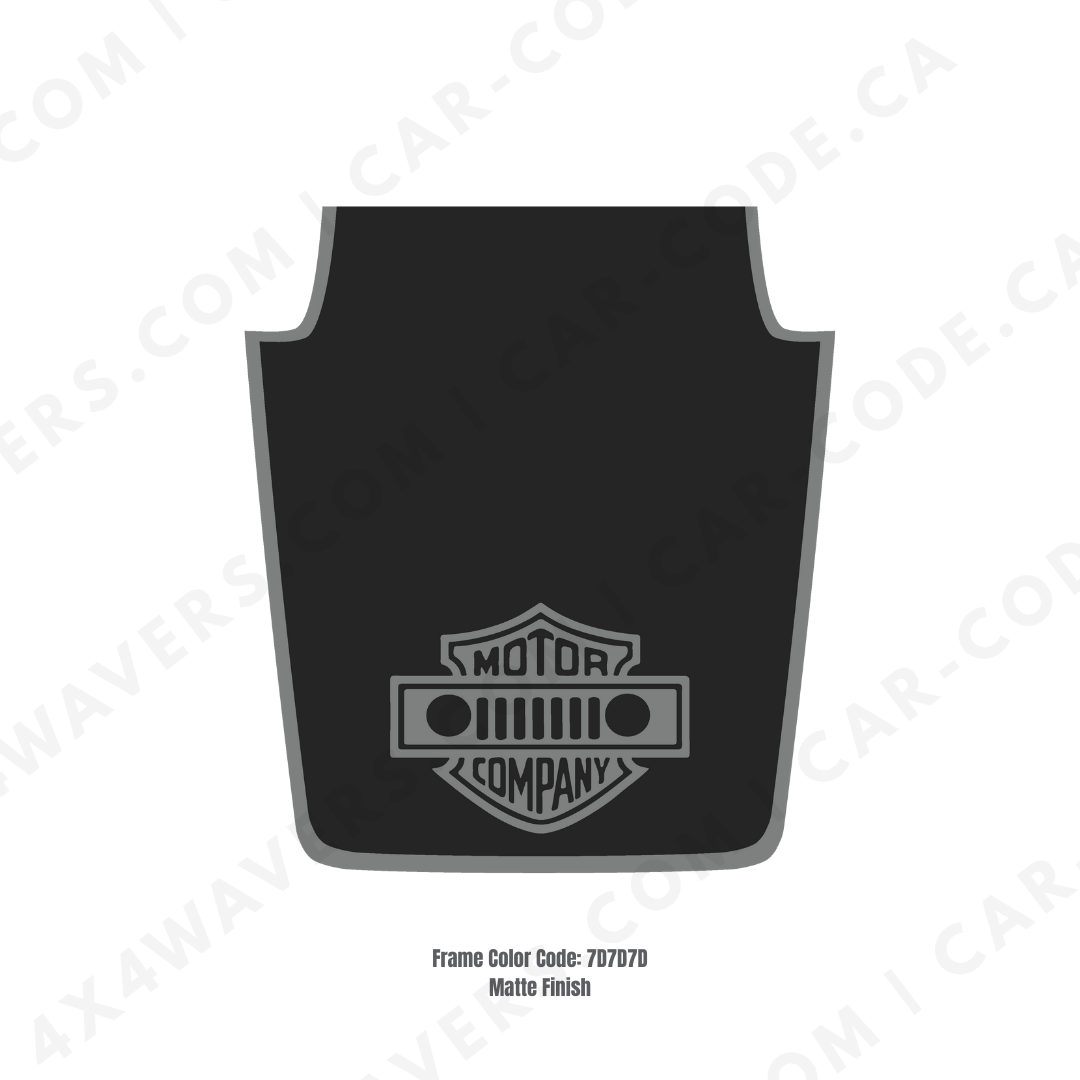 Decal Sticker Kit for JK Hood MOTOR COMPANY Style – Vinyl Car Decals for Jeep Wrangler Models – Made in Canada Compatible with JK 2007 - 2018