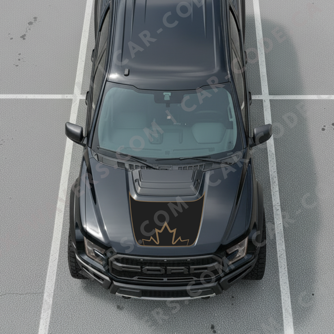 Ford F-150 Raptor Hood Panel – Maple Edge (Red/Blue/Sand/Gray/Green + Cut-Out) – 2017–2025 – Printed Matte 3M or Avery Cut-Vinyl