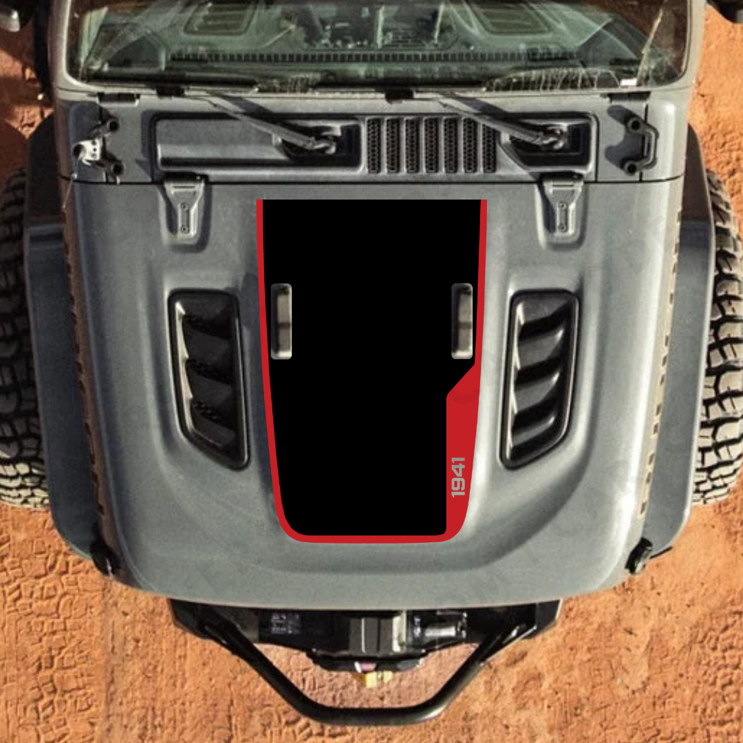 1941 Decal Sticker Kit for JL Rubicon Hood – Vinyl Car Decals for Jeep Wrangler Models – Made in Canada - Compatible with JL 2018 - 2025