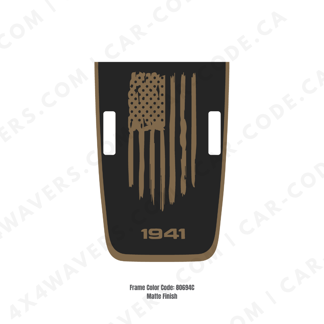 AMERICA 1941 Decal Sticker Kit for JL Rubicon Hood – Vinyl Car Decals for Jeep Wrangler Models – Made in Canada - Compatible with JL 2018 - 2025