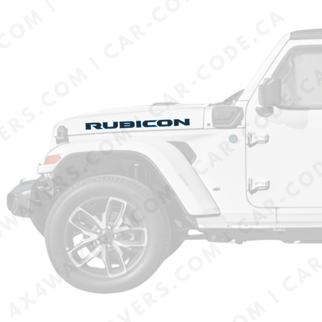 Rubicon Style Decal Sticker Kit for Hood Sides β Vinyl Car Decals for Jeep Wrangler Models β 2x Rubicon Decals β Made in Canada