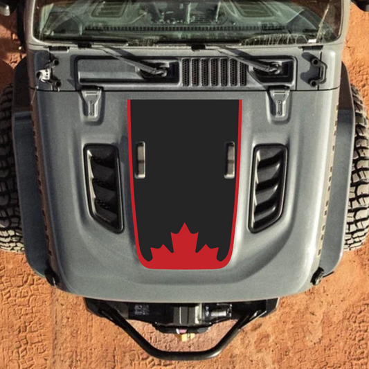 CANADA Decal Sticker Kit for JL Rubicon Hood – Vinyl Car Decals for Jeep Wrangler Models – Made in Canada - Compatible with JL 2018 - 2025