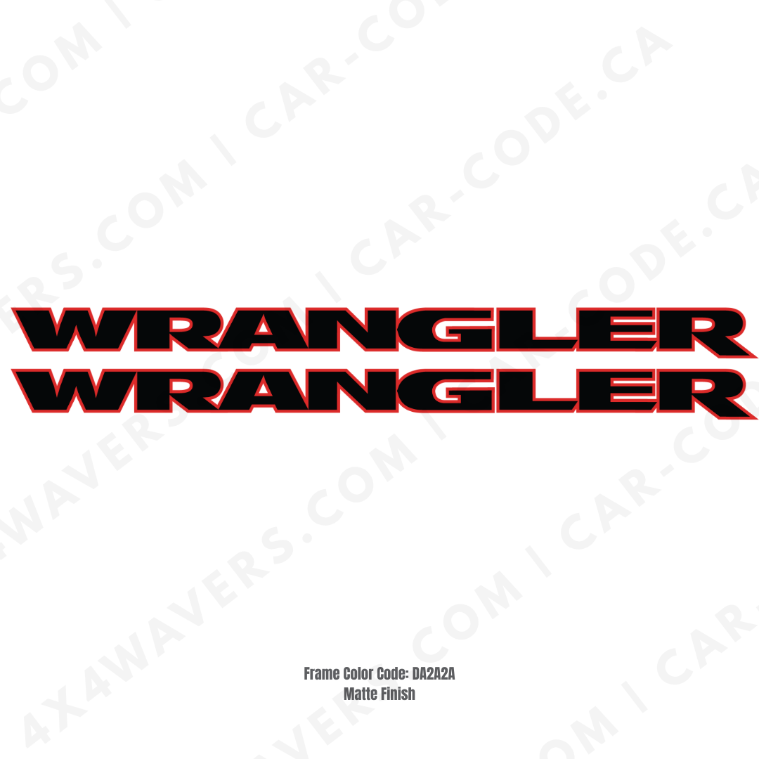 Decal Sticker Kit for WRANGLER Hood Sides – Vinyl Car Decals compatible with Jeep Wrangler Models – 2x Decals – Made in Canada