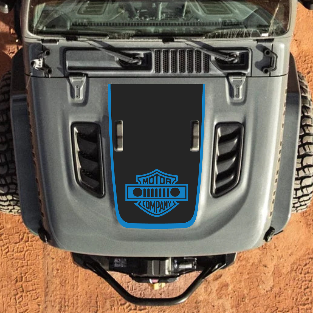 MOTOR COMPANY Decal Sticker Kit for JL Rubicon Hood β Vinyl Car Decals for Jeep Wrangler Models β Made in Canada - Compatible with JL 2018 - 2025