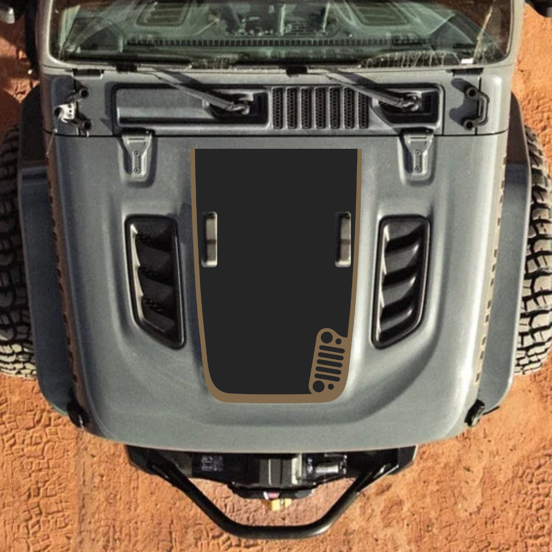 Decal Sticker Kit for JL Rubicon Hood β CJ STYLE β Vinyl Car Decals for Jeep Wrangler Models β Made in Canada - Compatible with JL 2018 - 2025