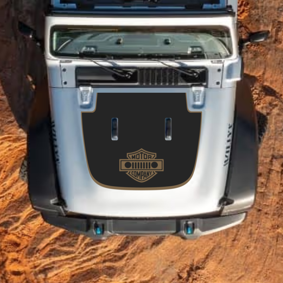 MOTOR COMPANY Decal Sticker Kit for JL SAHARA Hood β Vinyl Car Decals for Jeep Wrangler Models β Made in Canada - Compatible with JL 2018 - 2025