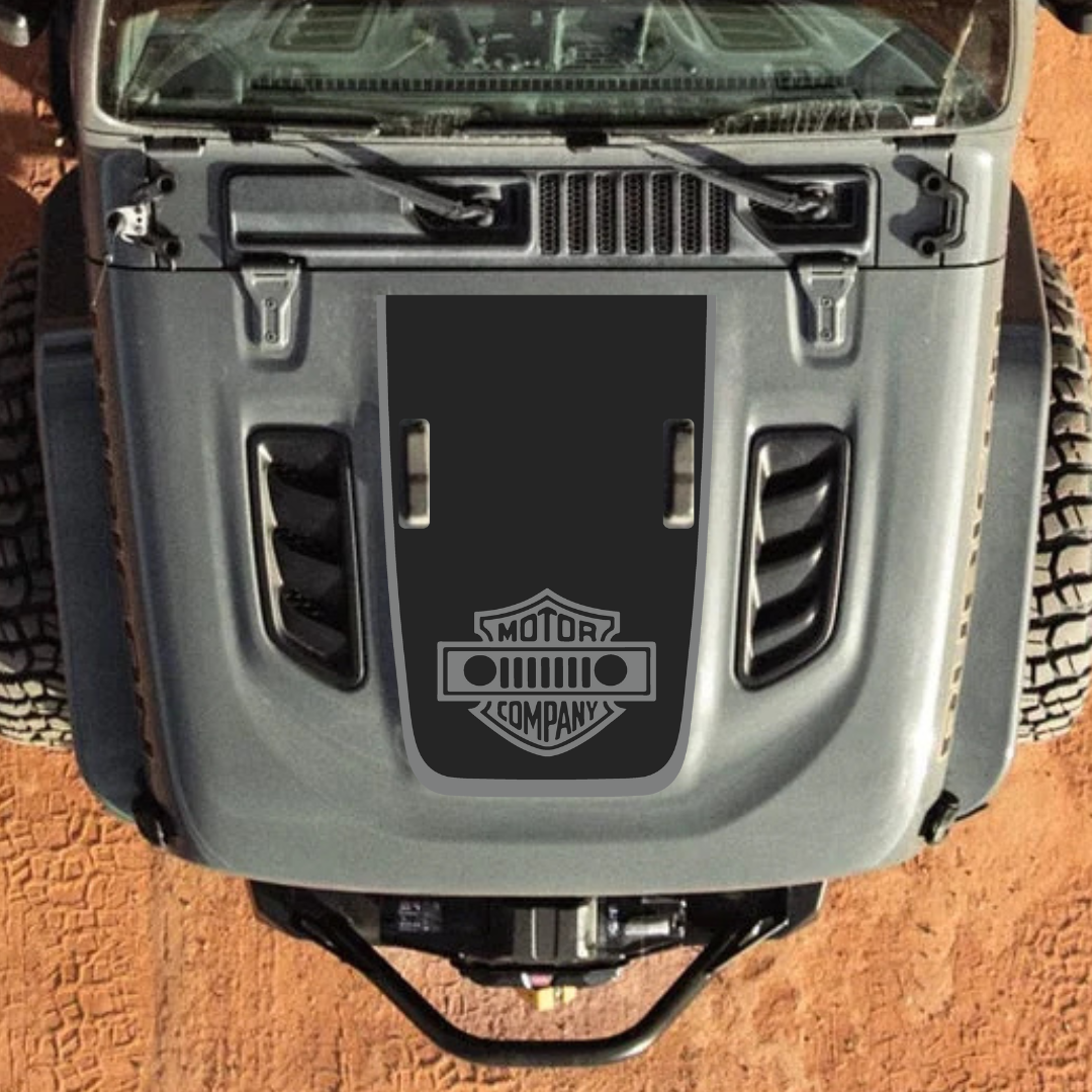 MOTOR COMPANY Decal Sticker Kit for JL Rubicon Hood β Vinyl Car Decals for Jeep Wrangler Models β Made in Canada - Compatible with JL 2018 - 2025