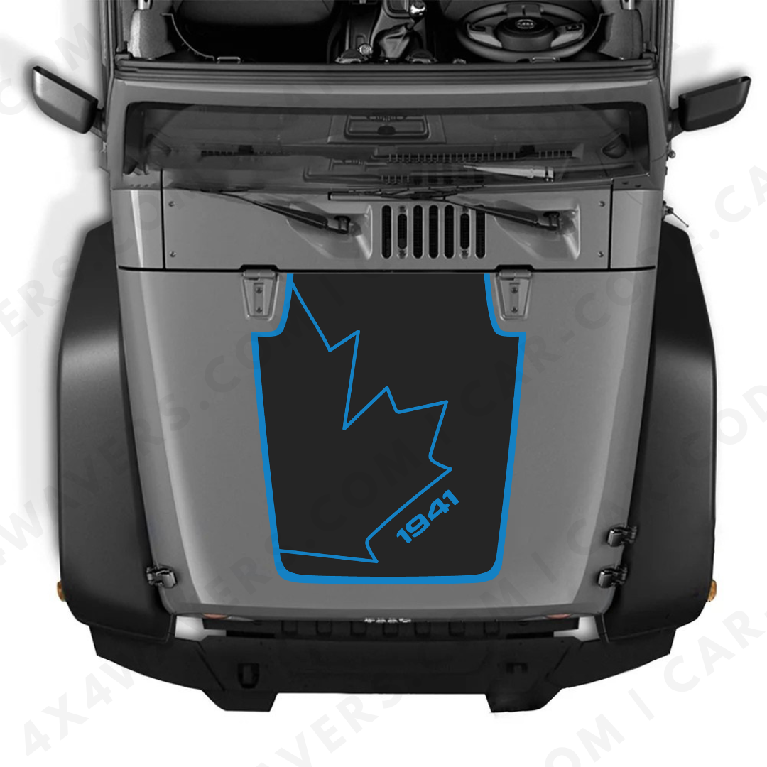 JK Hood CANADA CANADA Style Decal Sticker Kit for Hood β Vinyl Car Decals for Jeep Wrangler Models β JK Hood CANADA Decals β Made in Canada Compatible with JK 2007 - 2018