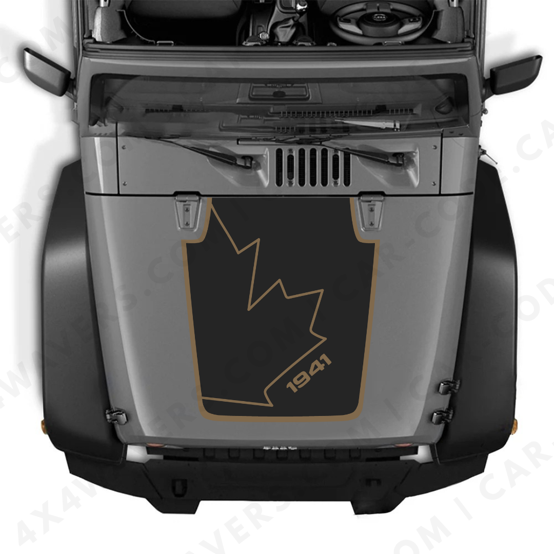 JK Hood CANADA CANADA Style Decal Sticker Kit for Hood β Vinyl Car Decals for Jeep Wrangler Models β JK Hood CANADA Decals β Made in Canada Compatible with JK 2007 - 2018