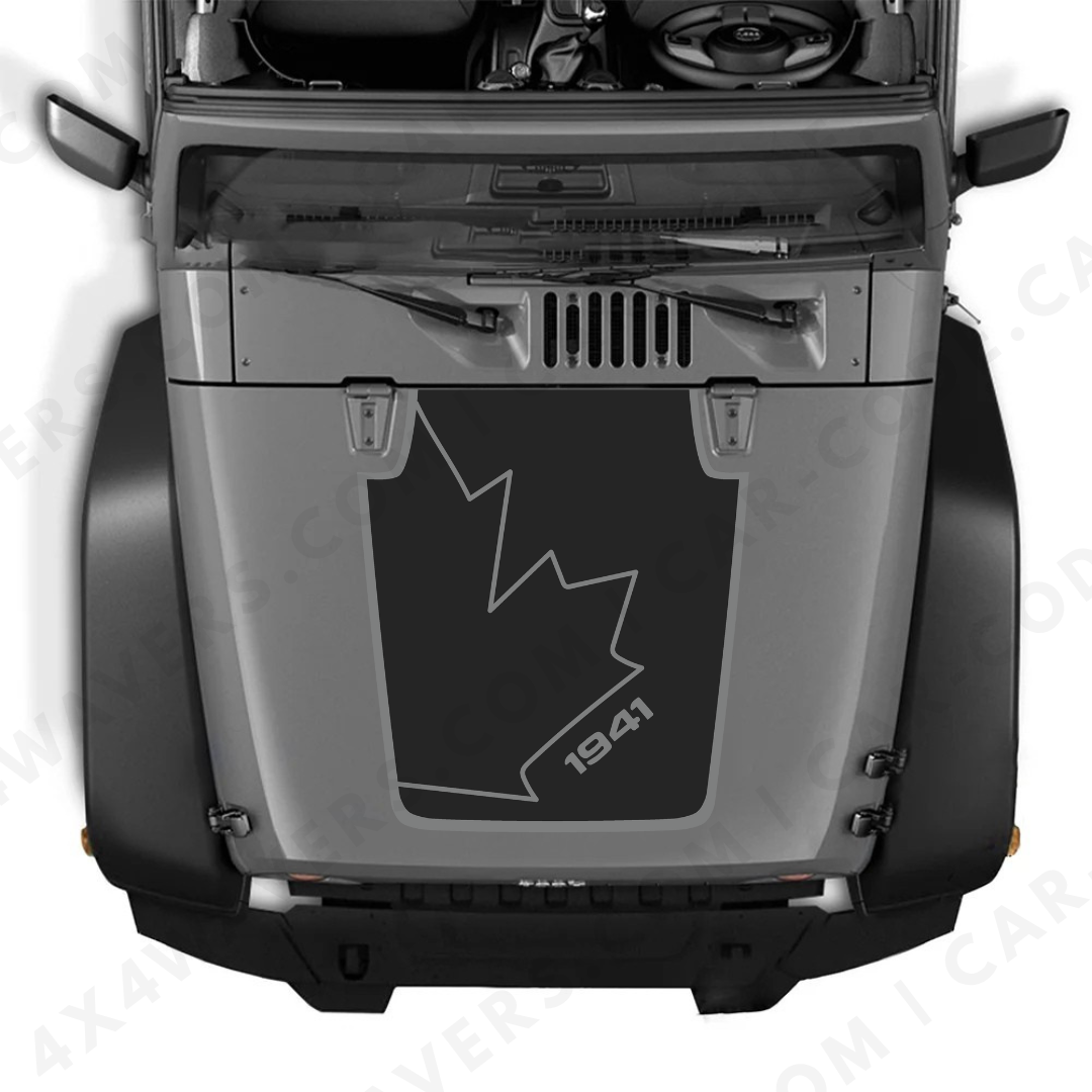 JK Hood CANADA CANADA Style Decal Sticker Kit for Hood β Vinyl Car Decals for Jeep Wrangler Models β JK Hood CANADA Decals β Made in Canada Compatible with JK 2007 - 2018