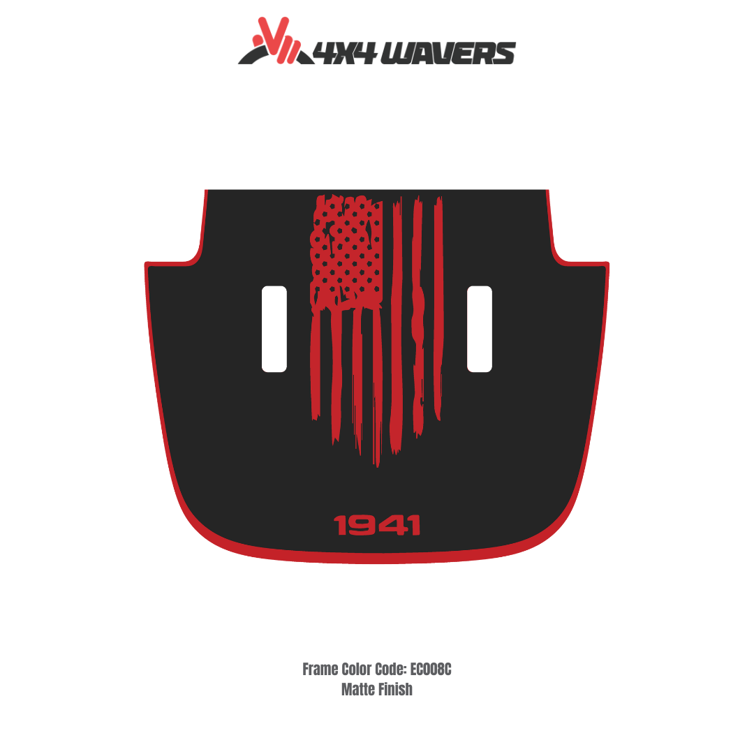 AMERICA 1941 Decal Sticker Kit for JL SAHARA Hood – Vinyl Car Decals for Jeep Wrangler Models – Made in Canada - Compatible with JL 2018 - 2025