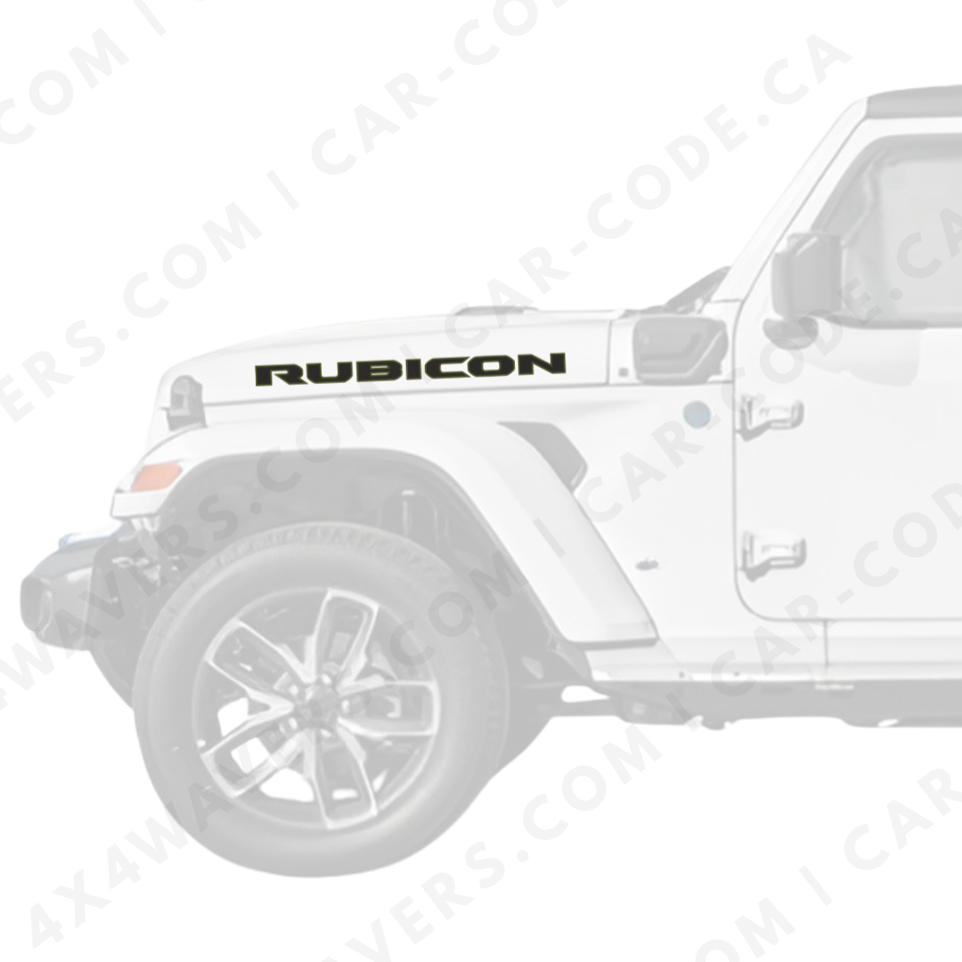 Rubicon Style Decal Sticker Kit for Hood Sides β Vinyl Car Decals for Jeep Wrangler Models β 2x Rubicon Decals β Made in Canada