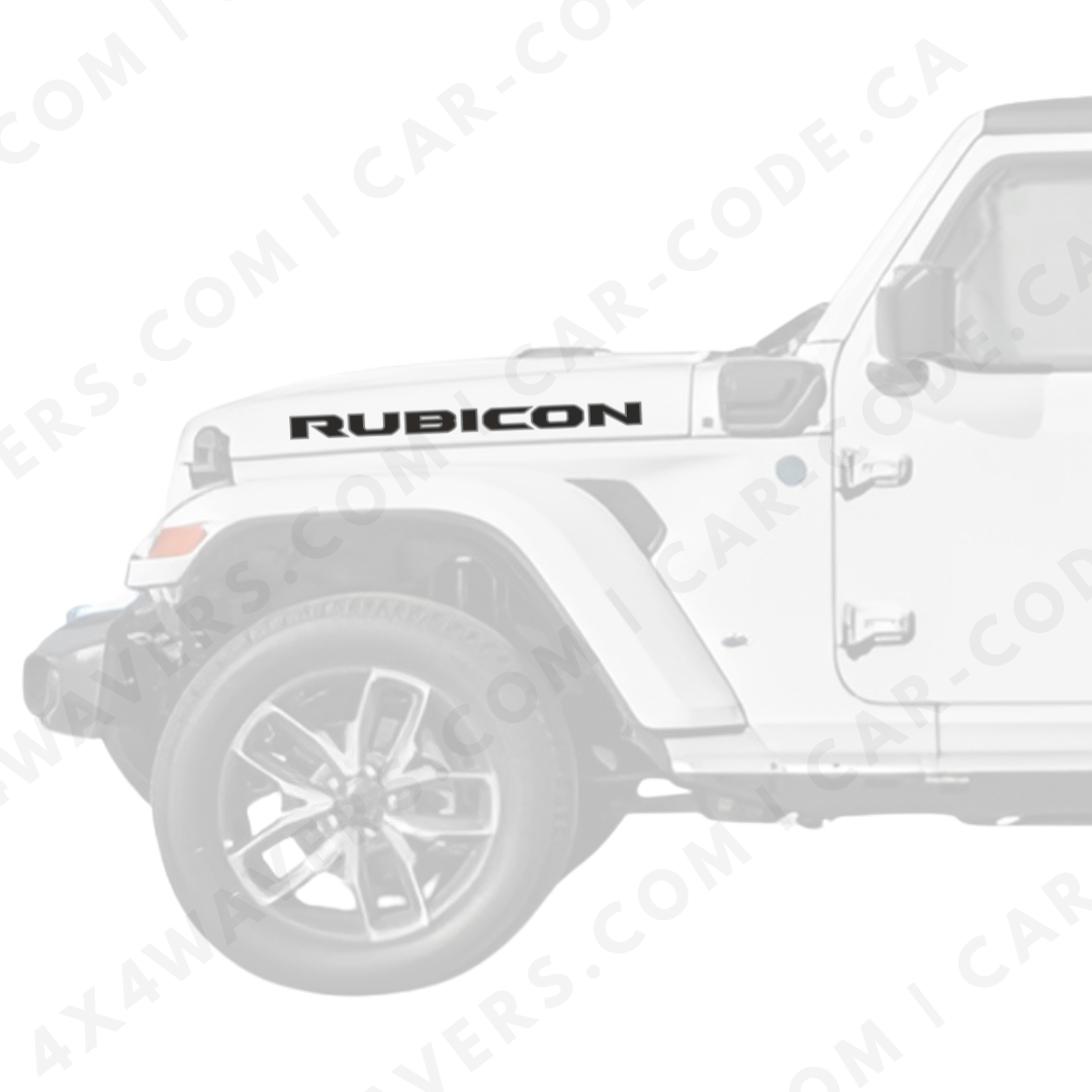 Rubicon Style Decal Sticker Kit for Hood Sides β Vinyl Car Decals for Jeep Wrangler Models β 2x Rubicon Decals β Made in Canada