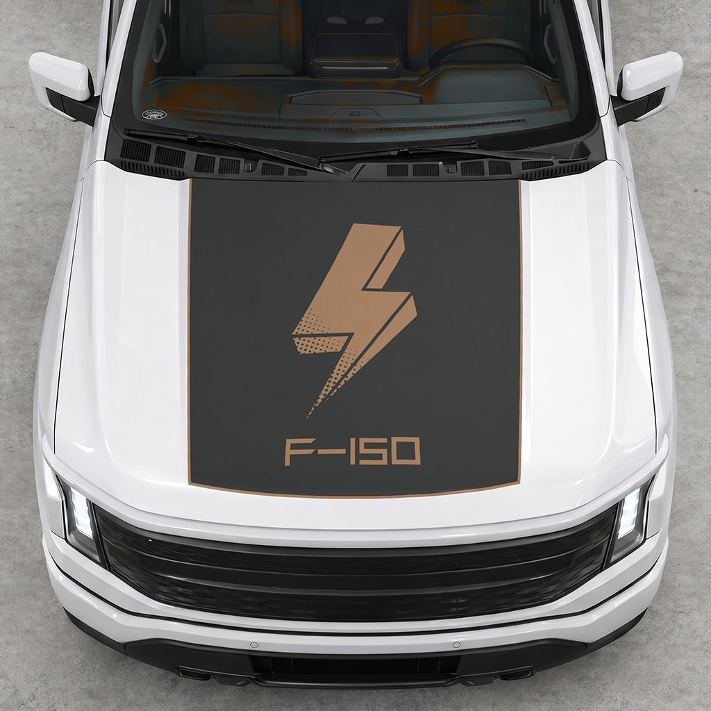 Hood Panel Decal/Sticker - Bold Electric Graphic Decal Graphic Kit - For FORD F-150 2015-2020 - Premium Vinyl