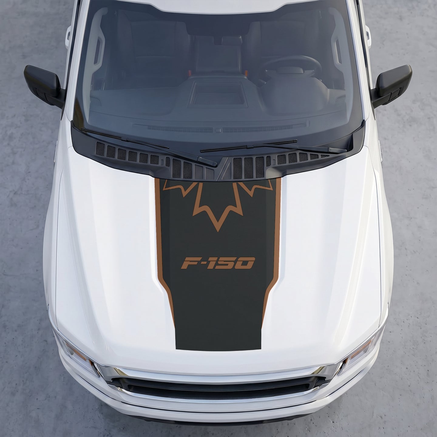 Hood Panel Decal/Sticker - Stealth Maple Leaf Crest Hood Decal – Top-Border Outline Vinyl Wrap Graphic Kit - For Ford F-150 F150 2015-2020 - Premium Vinyl