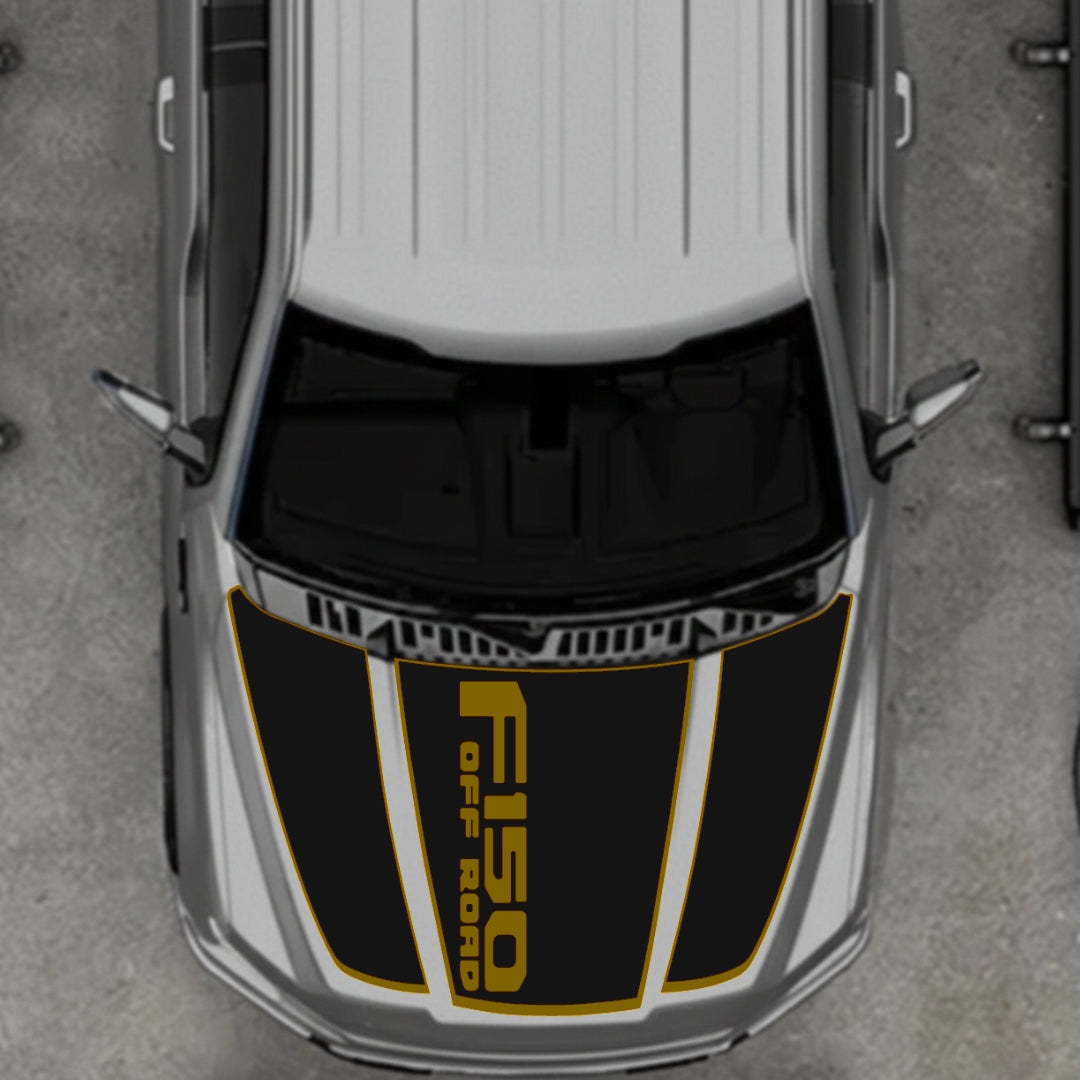 Hood Panel Decal/Sticker - Style 2 - Border Graphic Kit - For Ford F-150 2020-2026 - Premium Vinyl