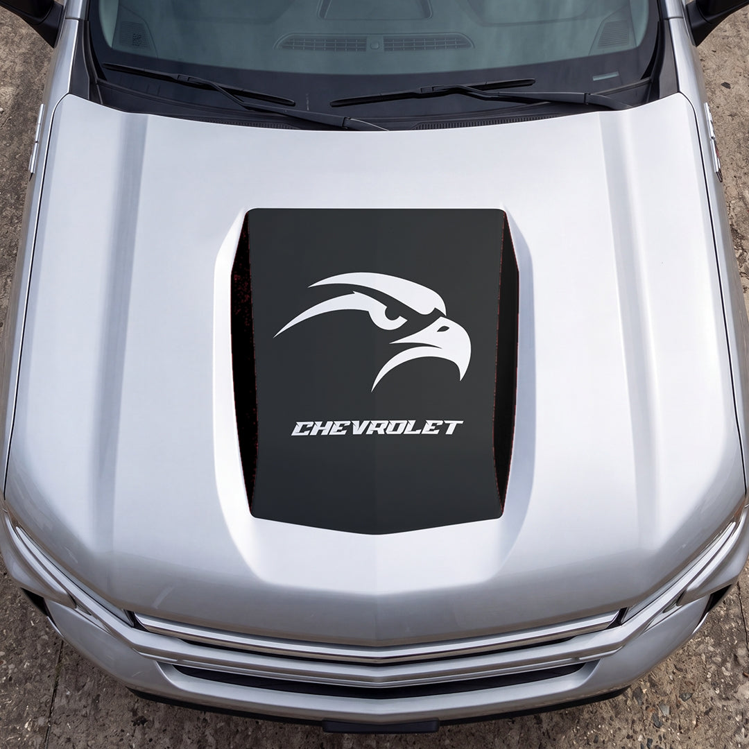 Hood Panel Decal/Sticker - Hawk Head Graphic Decal Graphic Kit - For Chevrolet Silverado 2019-2024 - Premium Vinyl