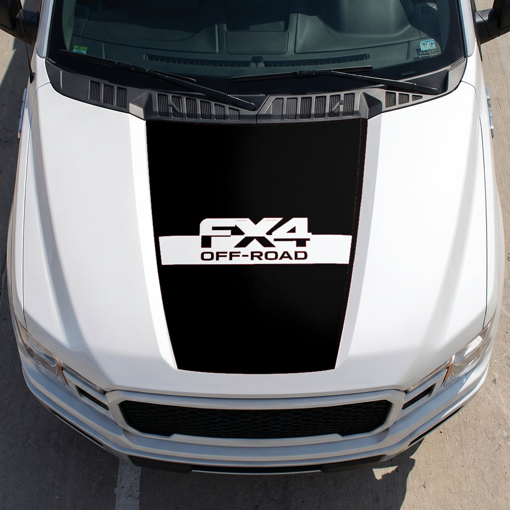 Hood Panel Decal/Sticker - Solid FX4 Graphic Decal Graphic Kit - For Ford F-150 2015-2020 - Premium Vinyl