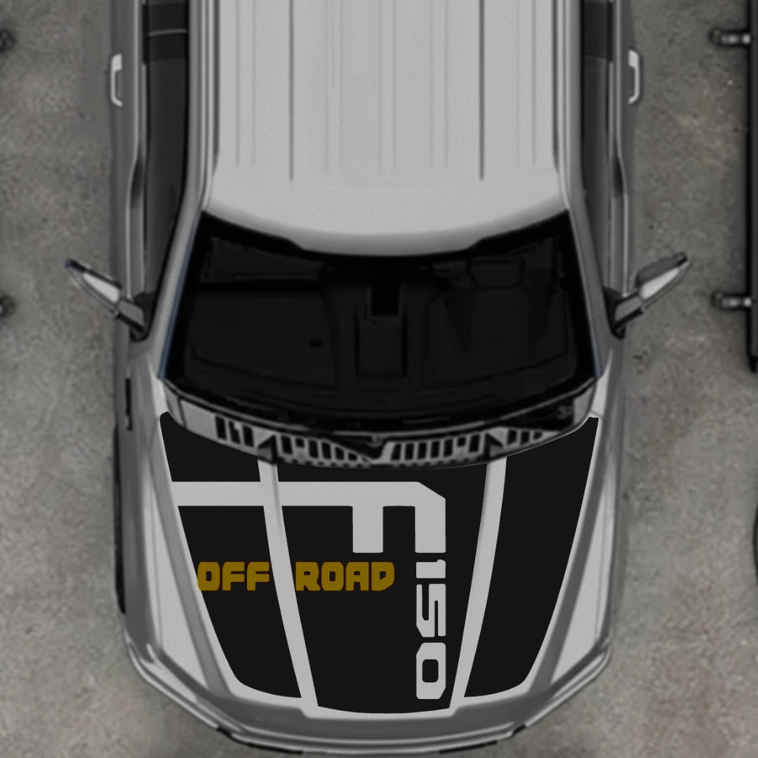 Hood Panel Decal/Sticker - Style 7 - Cut Graphic Kit - For Ford F-150 2020-2026 - Premium Vinyl