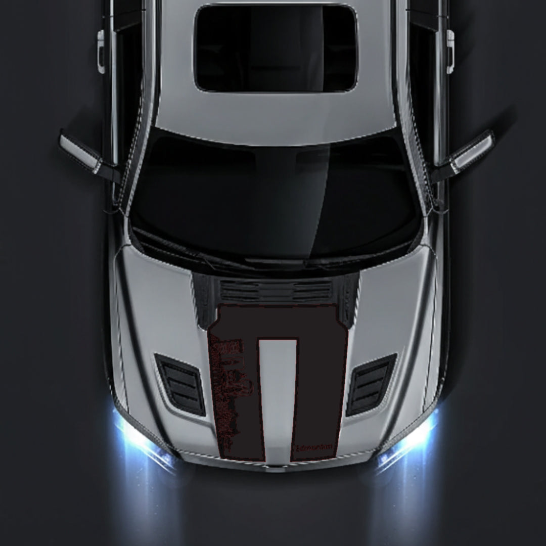 Hood Panel Decal/Sticker - Edmonton Skyline - Border Graphic Kit - For Dodge RAM 1500 2019-2025 - Premium Vinyl