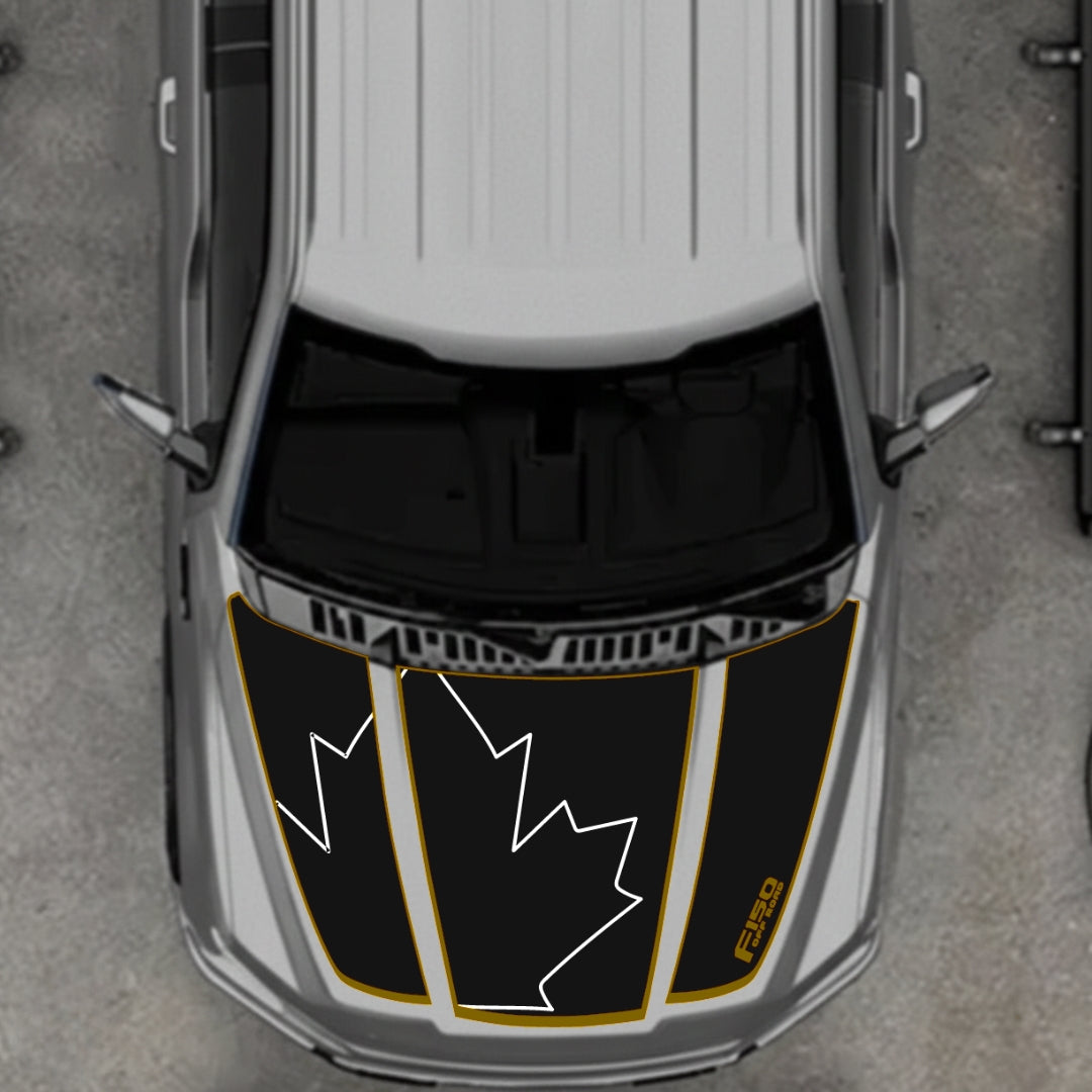 Hood Panel Decal/Sticker - Canada Style 23 Graphic Kit - For Ford F-150 2020-2026 - Premium Vinyl