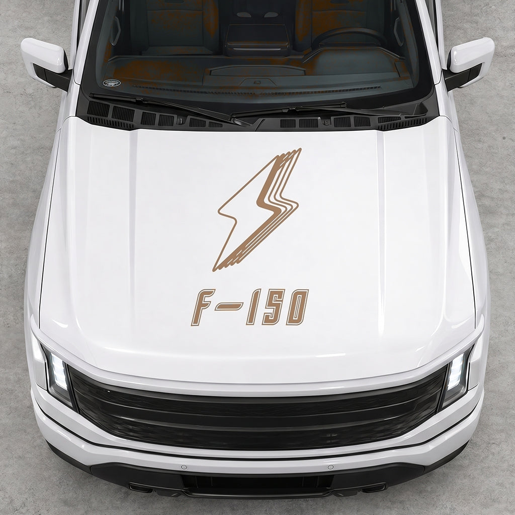 Hood Panel Decal/Sticker - Cut Bordered Electric F150 Graphic Decal Graphic Kit - For FORD F-150 2015-2020 - Premium Vinyl