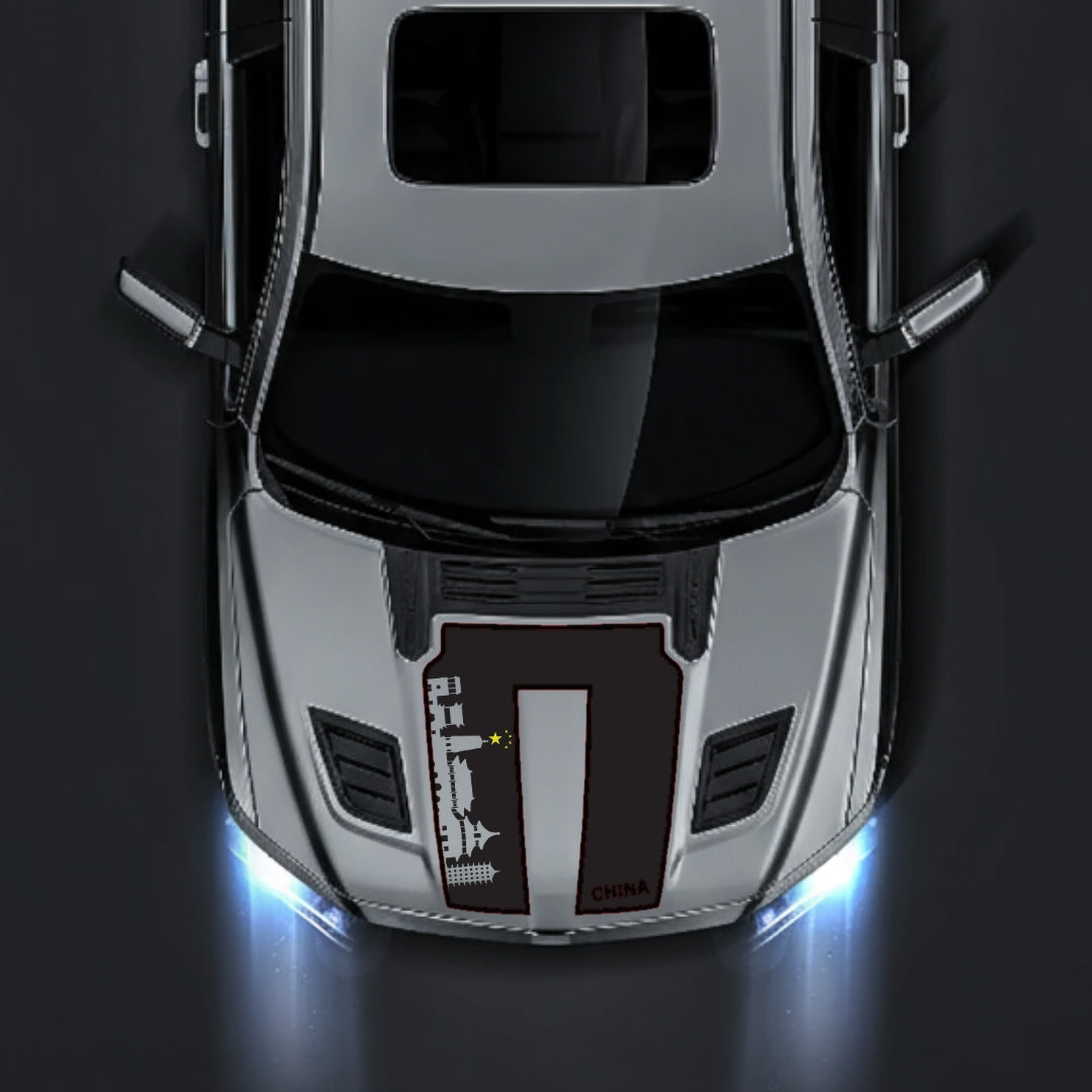 Hood Panel Decal/Sticker - China Skyline - Cut - Border Graphic Kit - For Dodge RAM 1500 2019-2025 - Premium Vinyl