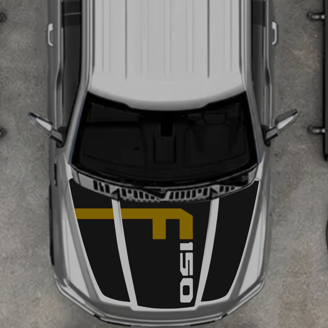 Hood Panel Decal/Sticker - Style 9 - Cut Graphic Kit - For Ford F-150 2020-2026 - Premium Vinyl