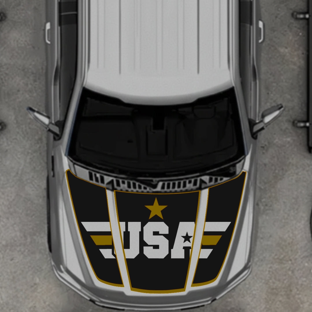 Hood Panel Decal/Sticker - USA Style 6 Graphic Kit - For Ford F-150 2020-2026 - Premium Vinyl