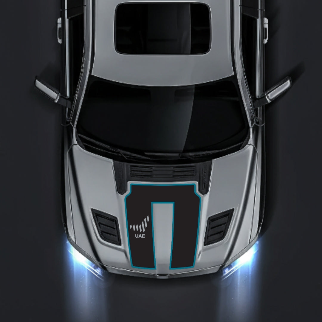 Performance Hood Panel Decal/Sticker - United Arab Emirates - Cut - Border Graphic Kit - For Dodge RAM 1500 2019-2025 - Premium Vinyl