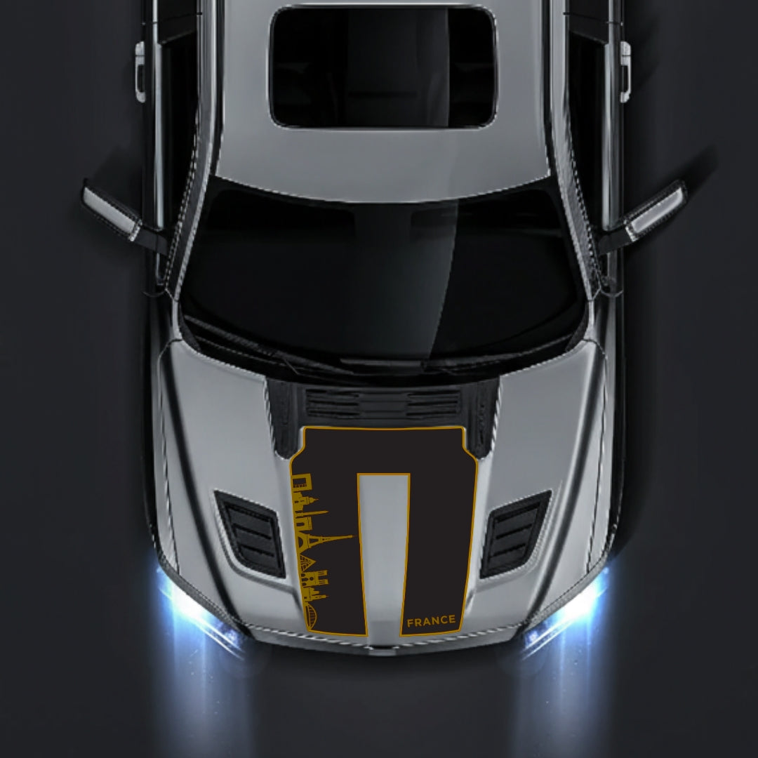 Performance Hood Panel Decal/Sticker - France Skyline - Border Graphic Kit - For Dodge RAM 1500 2019-2025 - Premium Vinyl