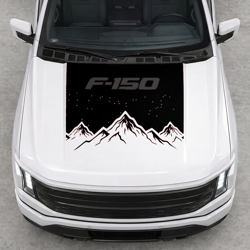 Hood Panel Decal/Sticker - Deep Mountain Graphic Decal Graphic Kit - For Ford F-150 2015-2020 - Premium Vinyl