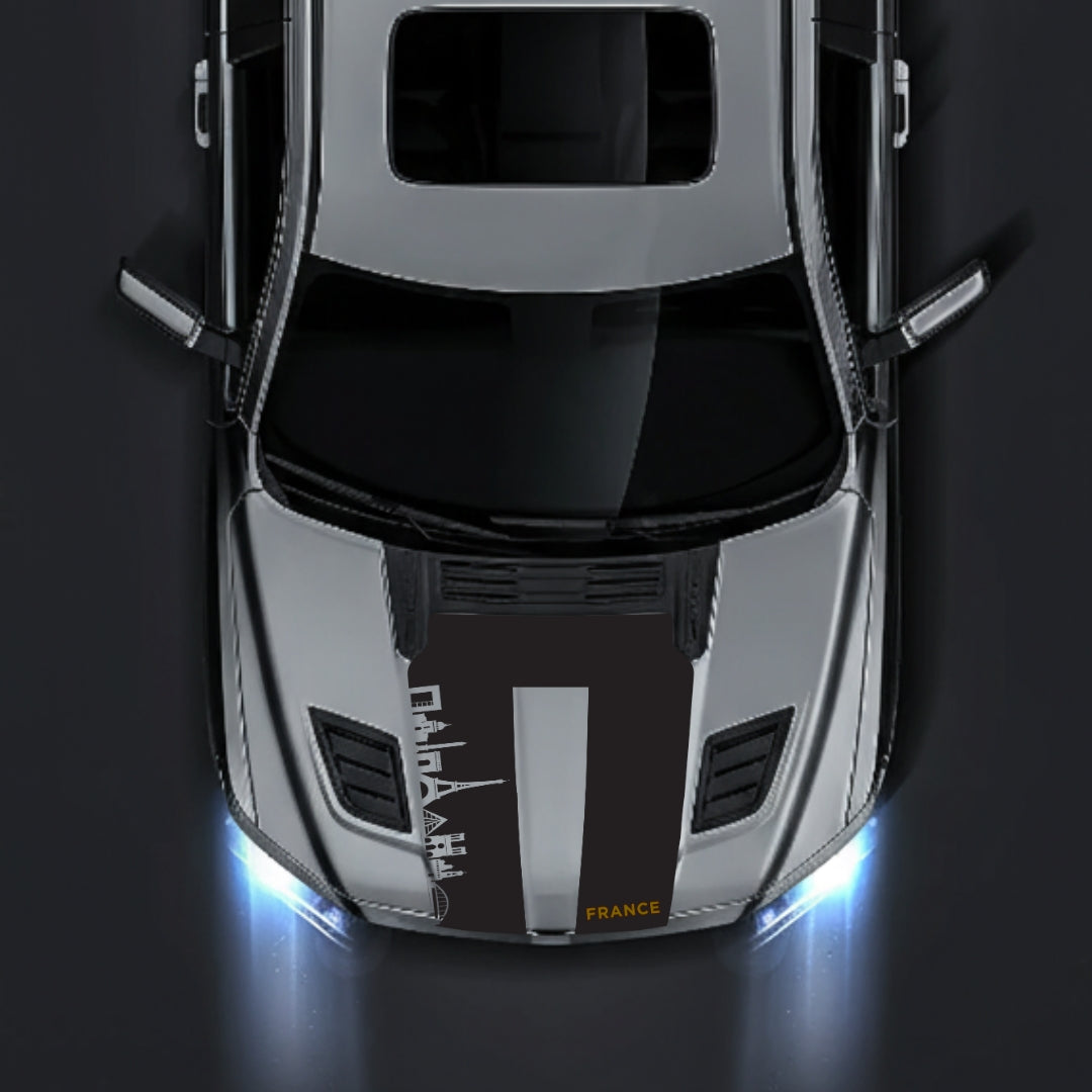 Performance Hood Panel Decal/Sticker - France Skyline - Cut Graphic Kit - For Dodge RAM 1500 2019-2025 - Premium Vinyl