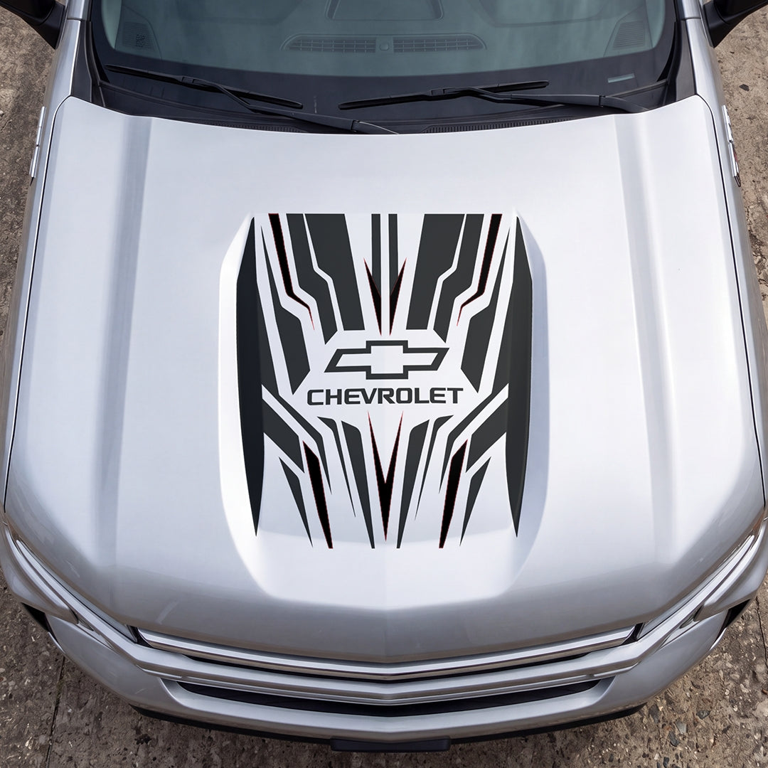 Hood Panel Decal/Sticker - Speed Cut Graphic Decal Graphic Kit - For Chevrolet Silverado 2019-2024 - Premium Vinyl