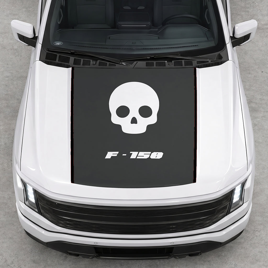Hood Panel Decal/Sticker - Skull Graphic Decal Graphic Kit - For Ford F-150 2015-2020 - Premium Vinyl