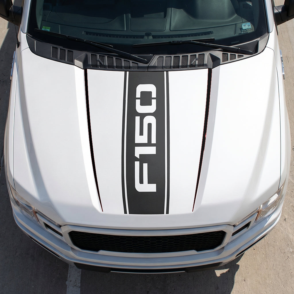 Hood Panel Decal/Sticker - Bold Cut F150 Graphic Decal Graphic Kit - For Ford F-150 2015-2020 - Premium Vinyl