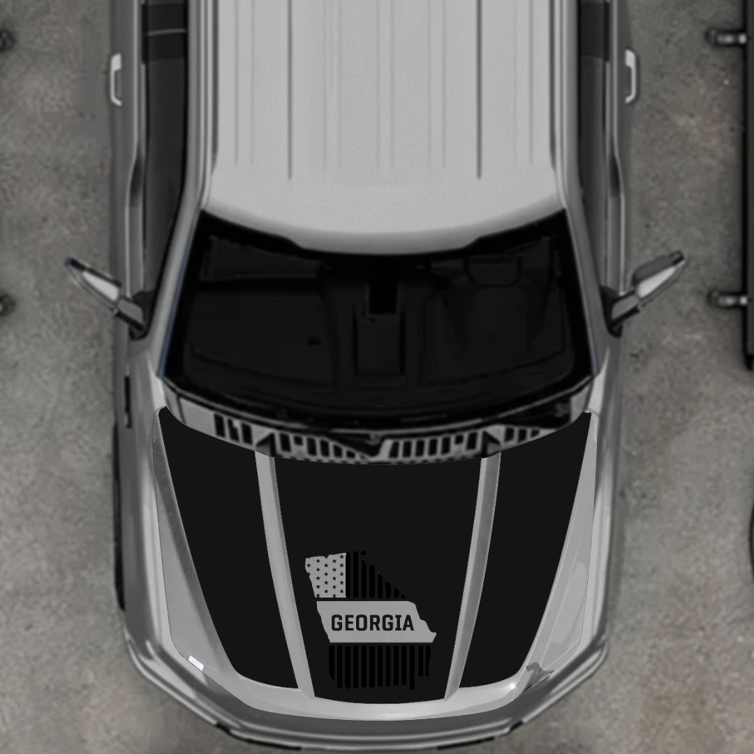 Hood Panel Decal/Sticker - Georgia - Cut Graphic Kit - For Ford F-150 2020-2026 - Premium Vinyl