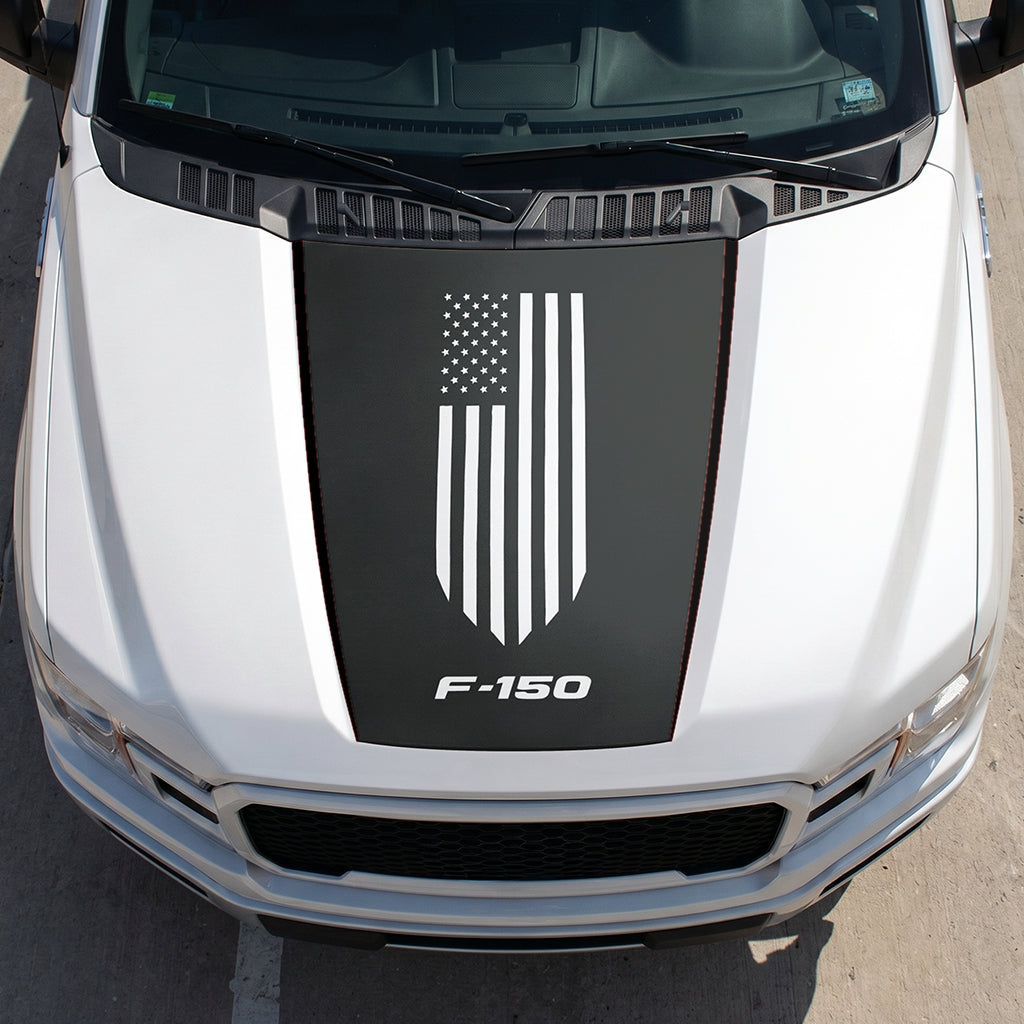 Hood Panel Decal/Sticker - America Flag Graphic Decal Graphic Kit - For Ford F-150 2015-2020 - Premium Vinyl