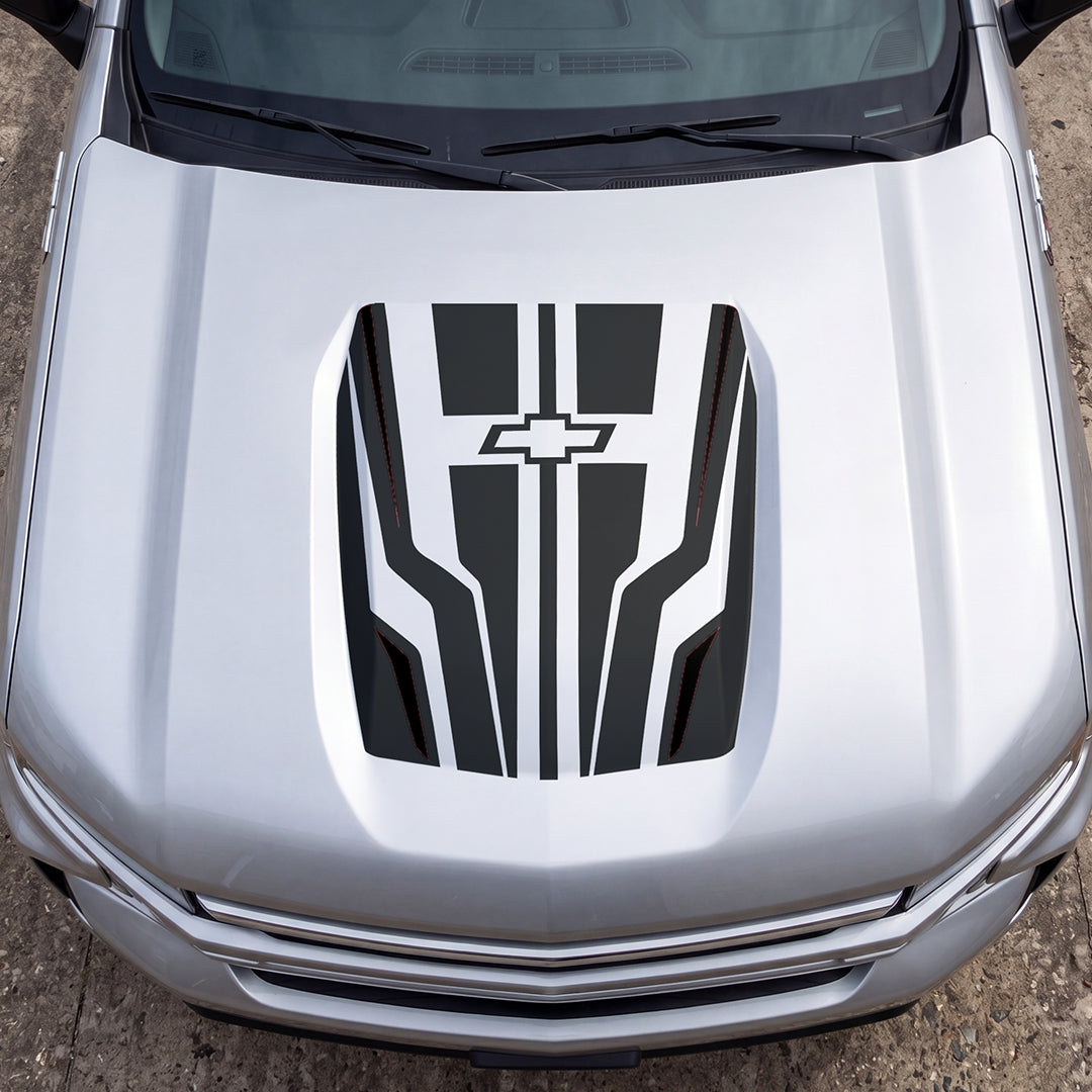 Hood Panel Decal/Sticker - Speed Pattern Graphic Decal Graphic Kit - For Chevrolet Silverado 2019-2024 - Premium Vinyl