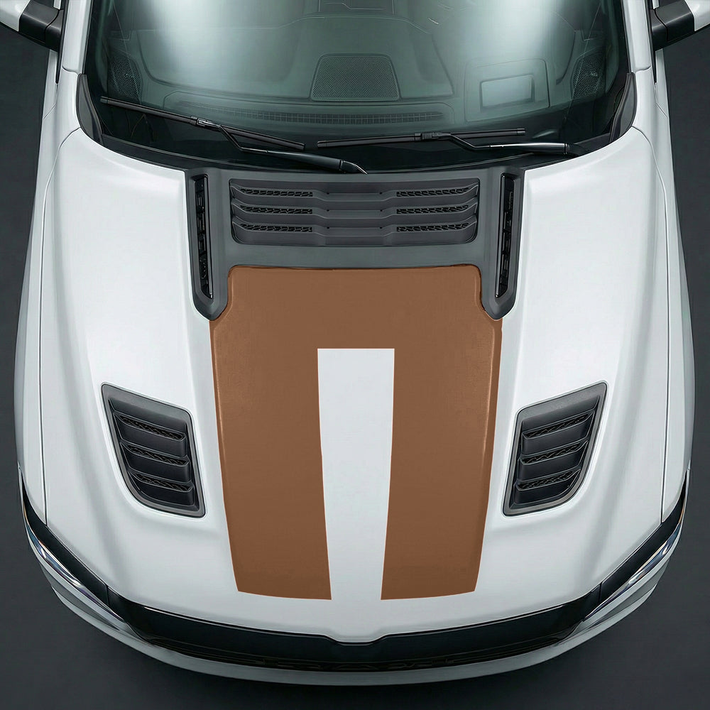 Hood Panel Decal/Sticker - Solid RAM 1500 U-Shape Graphic Kit - For Dodge Ram 2019-2025 - Premium Vinyl