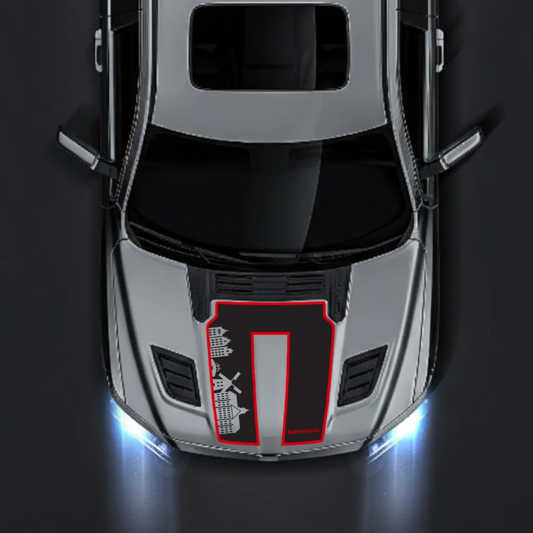 Performance Hood Panel Decal/Sticker - Netherlands Skyline - Cut - Border Graphic Kit - For Dodge RAM 1500 2019-2025 - Premium Vinyl