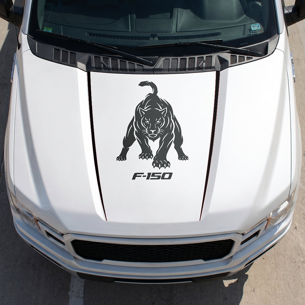 Hood Panel Decal/Sticker - Tiger Graphic Decal Graphic Kit - For Ford F-150 2015-2020 - Premium Vinyl