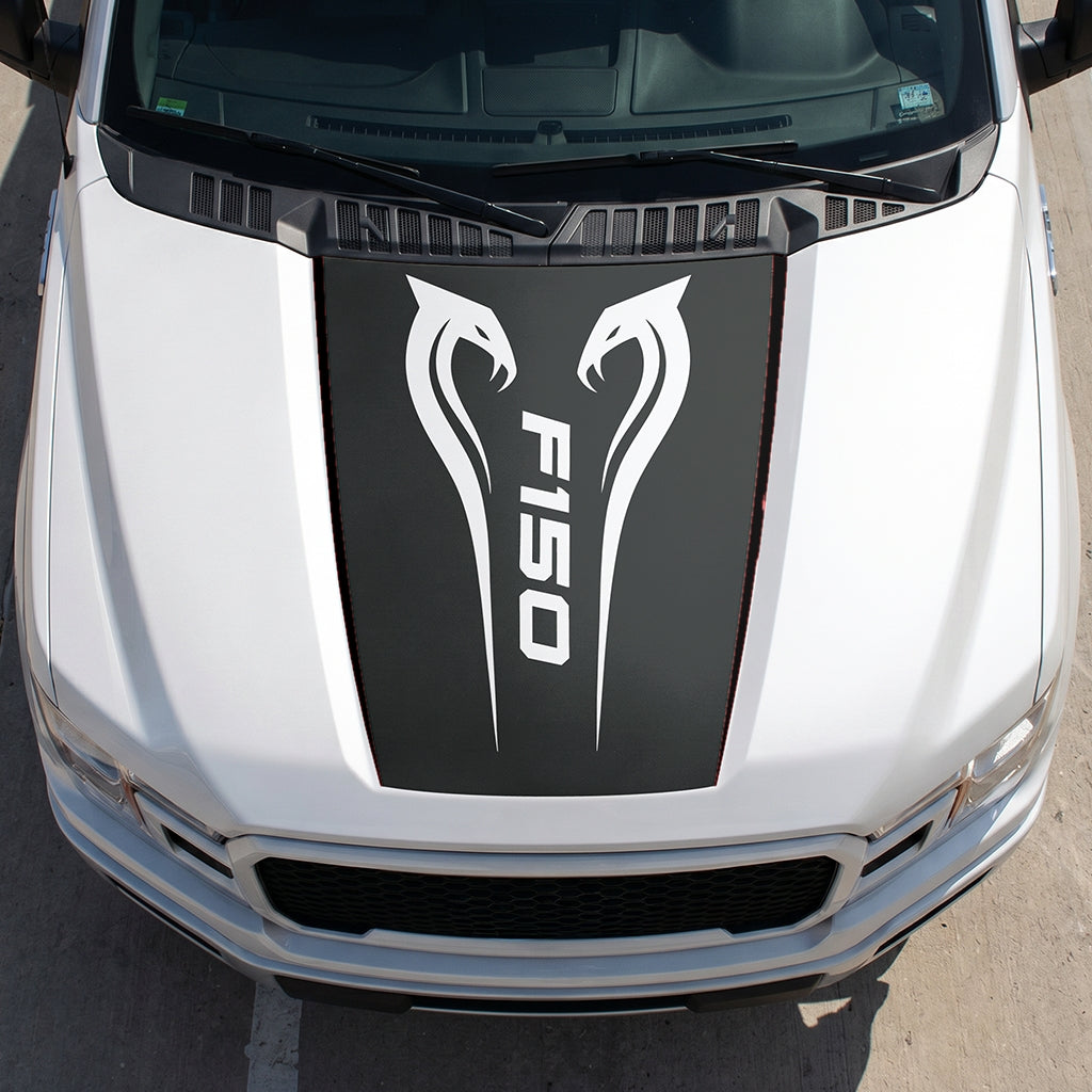 Hood Panel Decal/Sticker - Twin Cobra Graphic Decal Graphic Kit - For Ford F-150 2015-2020 - Premium Vinyl