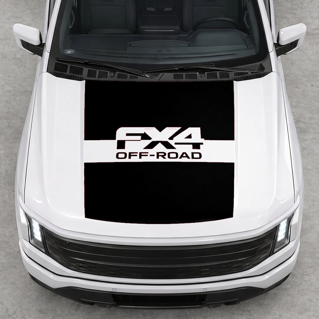 Hood Panel Decal/Sticker - Solid FX4 Graphic Decal Graphic Kit - For Ford F-150 2015-2020 - Premium Vinyl