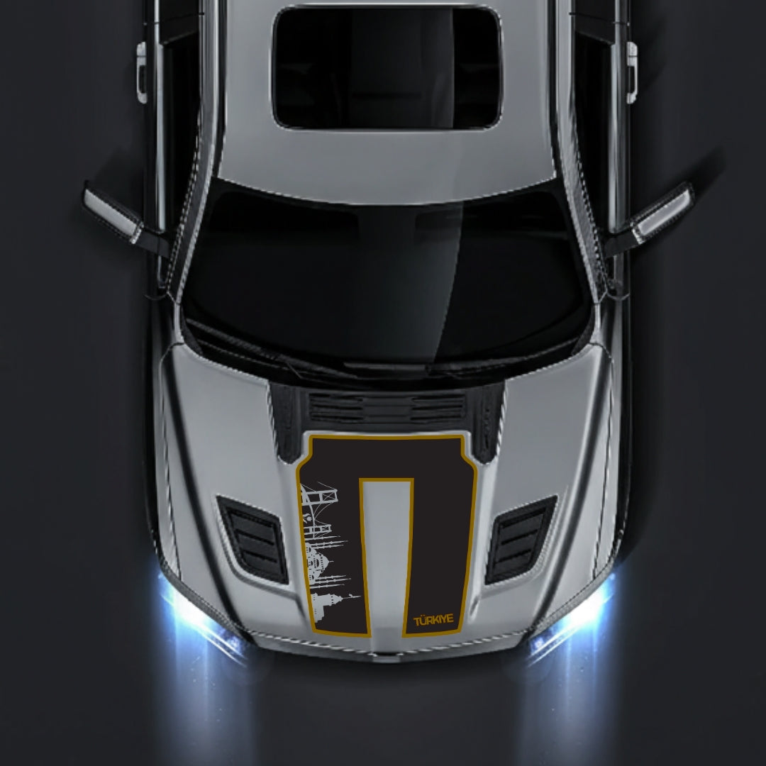 Performance Hood Panel Decal/Sticker - Turkey Skyline - Cut - Border Graphic Kit - For Dodge RAM 1500 2019-2025 - Premium Vinyl