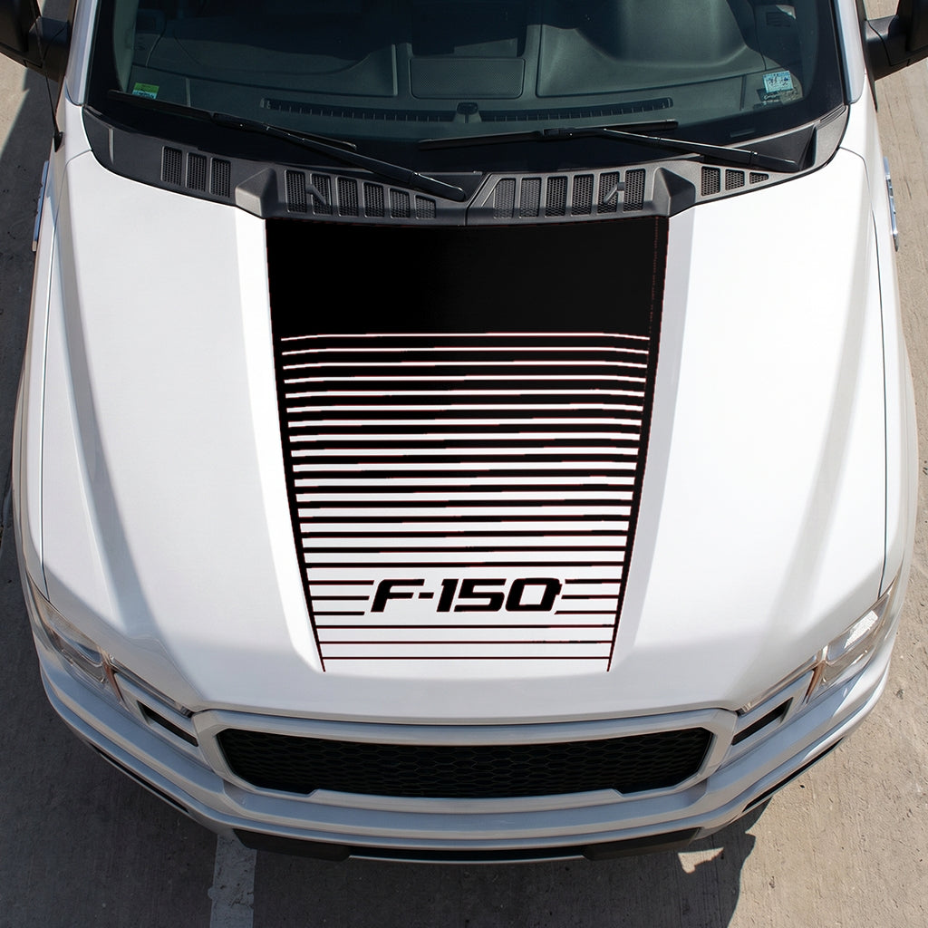 Hood Panel Decal/Sticker - Waves Graphic Decal Graphic Kit - For Ford F-150 2015-2020 - Premium Vinyl