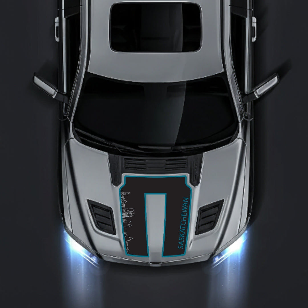 Performance Hood Panel Decal/Sticker - Saskatchewan Skyline - Cut - Border Graphic Kit - For Dodge RAM 1500 2019-2025 - Premium Vinyl