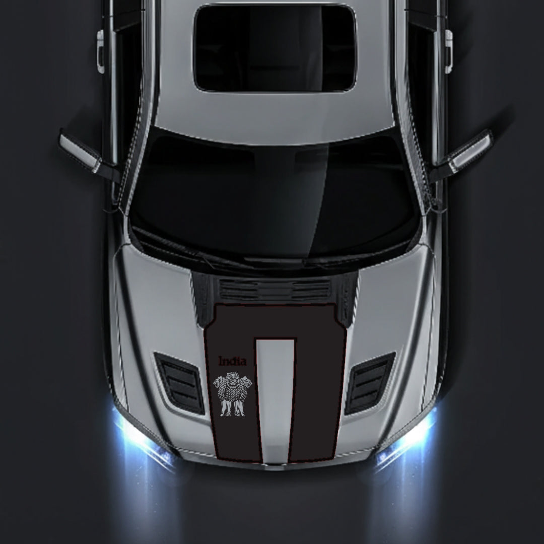 Hood Panel Decal/Sticker - India - Cut - Border Graphic Kit - For Dodge RAM 1500 2019-2025 - Premium Vinyl